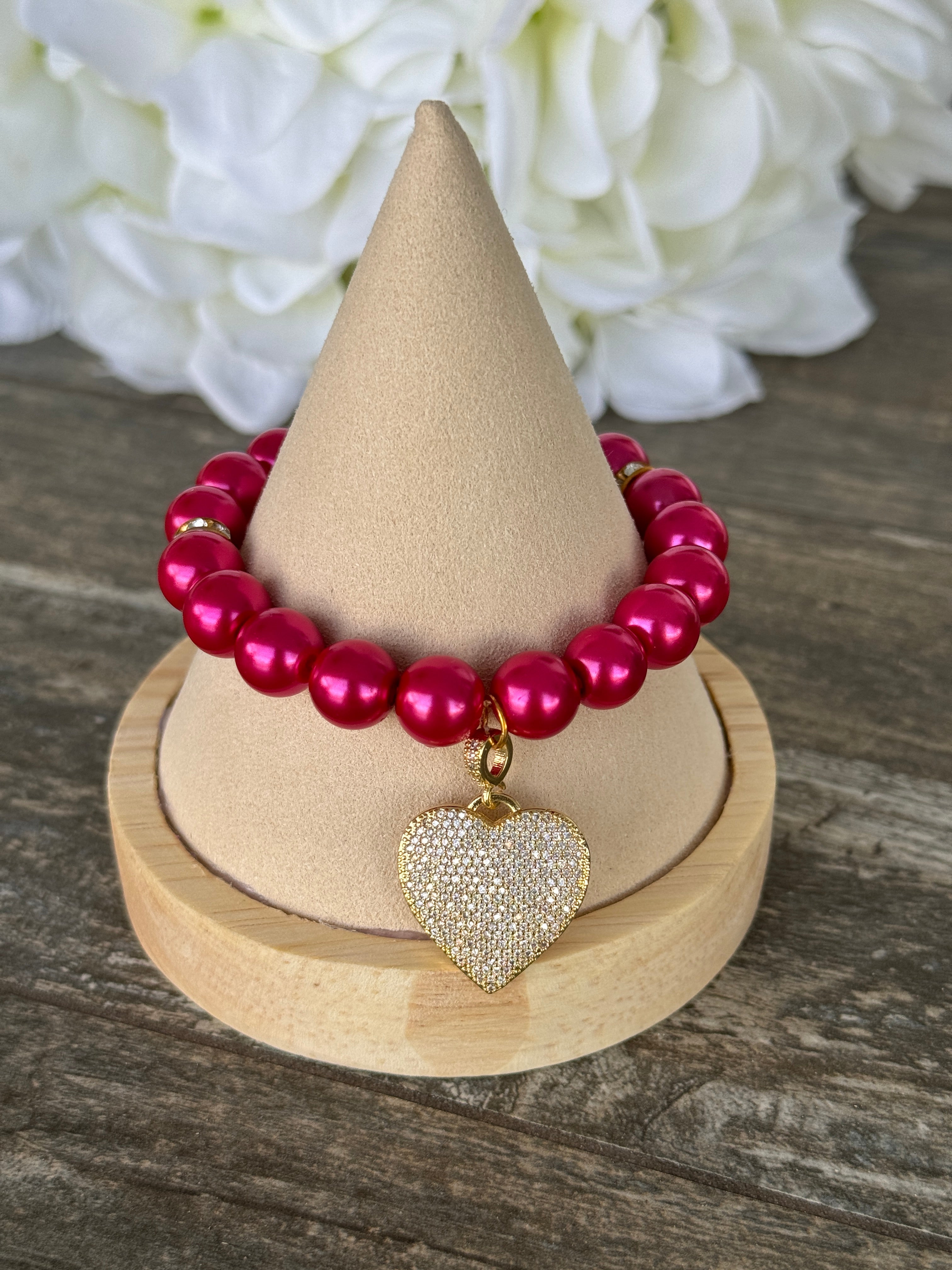 The Pearl Pave Heart Bracelet