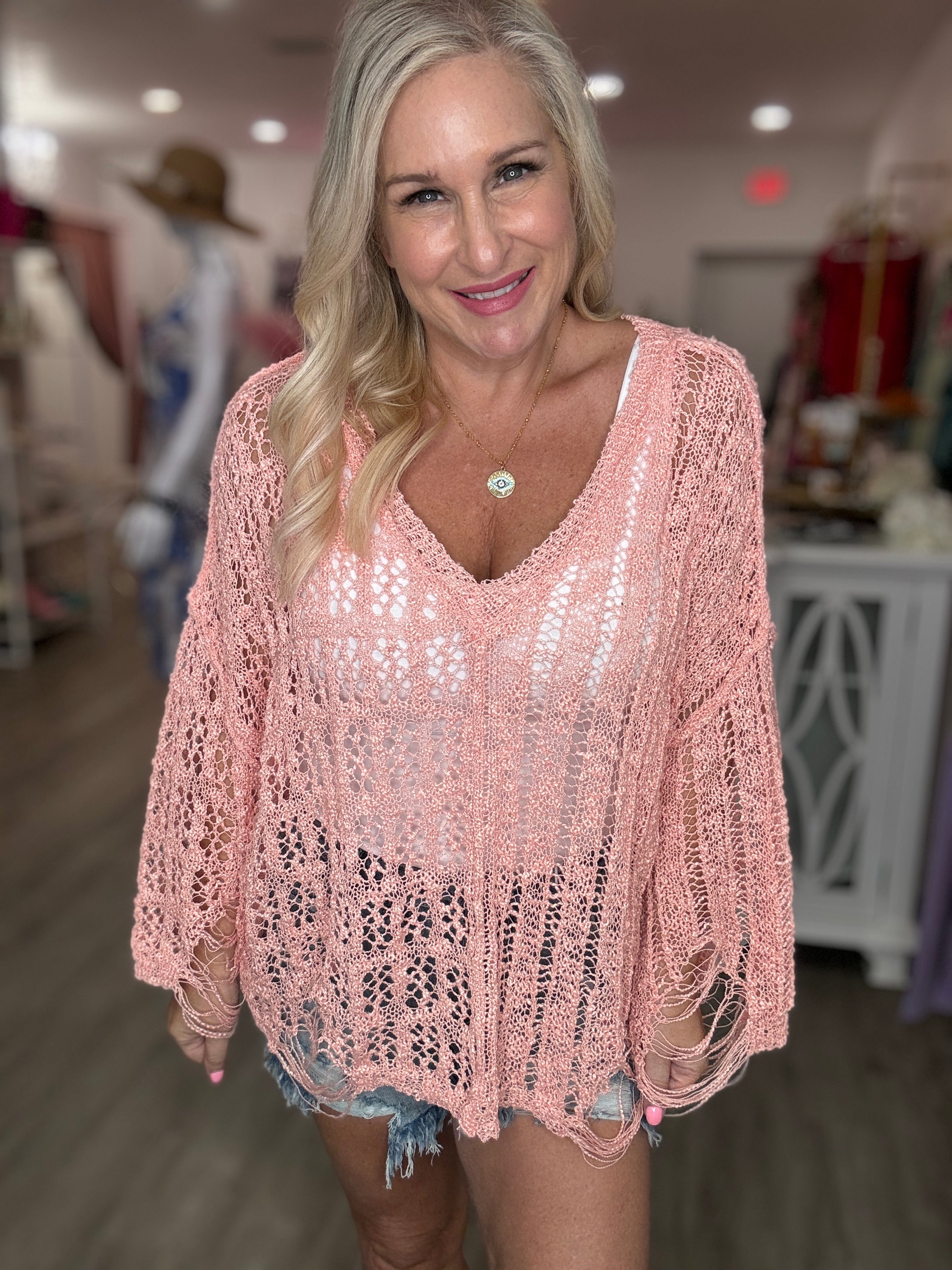 The Brittney Distressed Summer Sweater