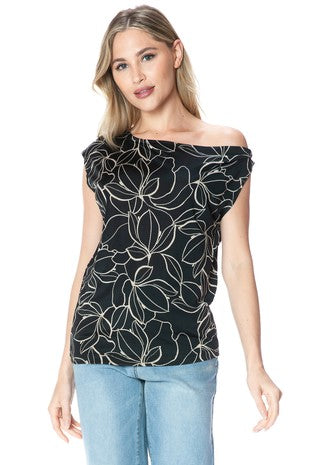 The Midnight Black Off Shoulder Top