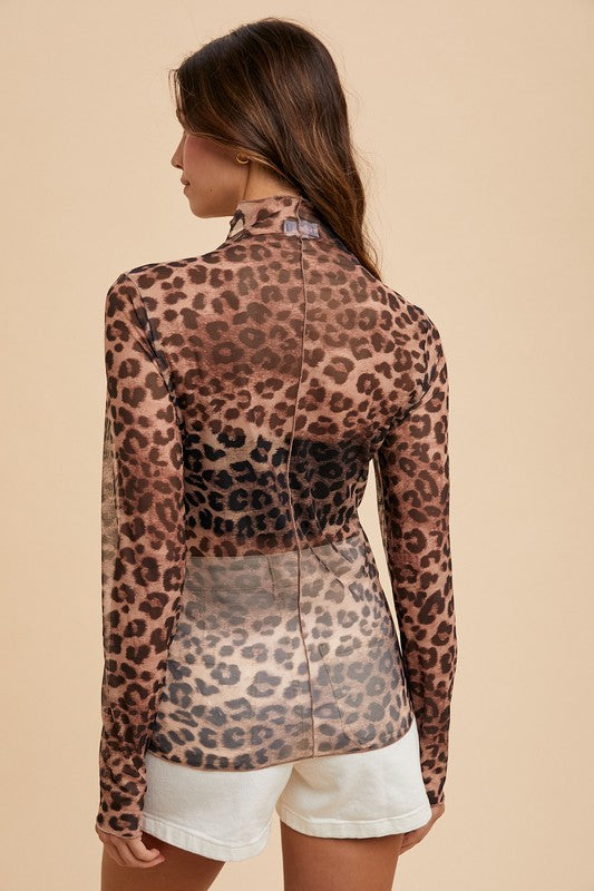The Leopard Mesh Top