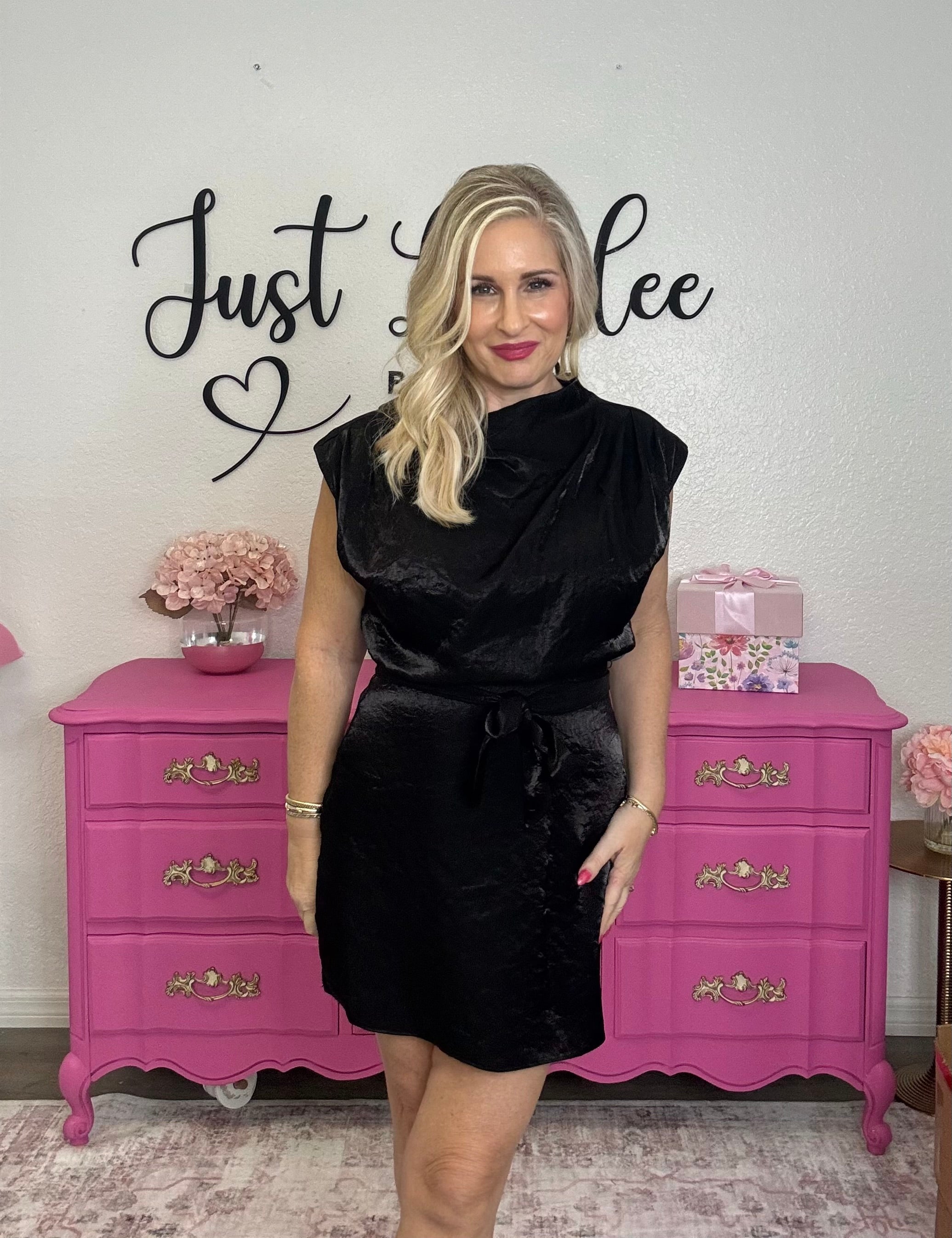 The Mock Neck Sleeveless Mini Dress