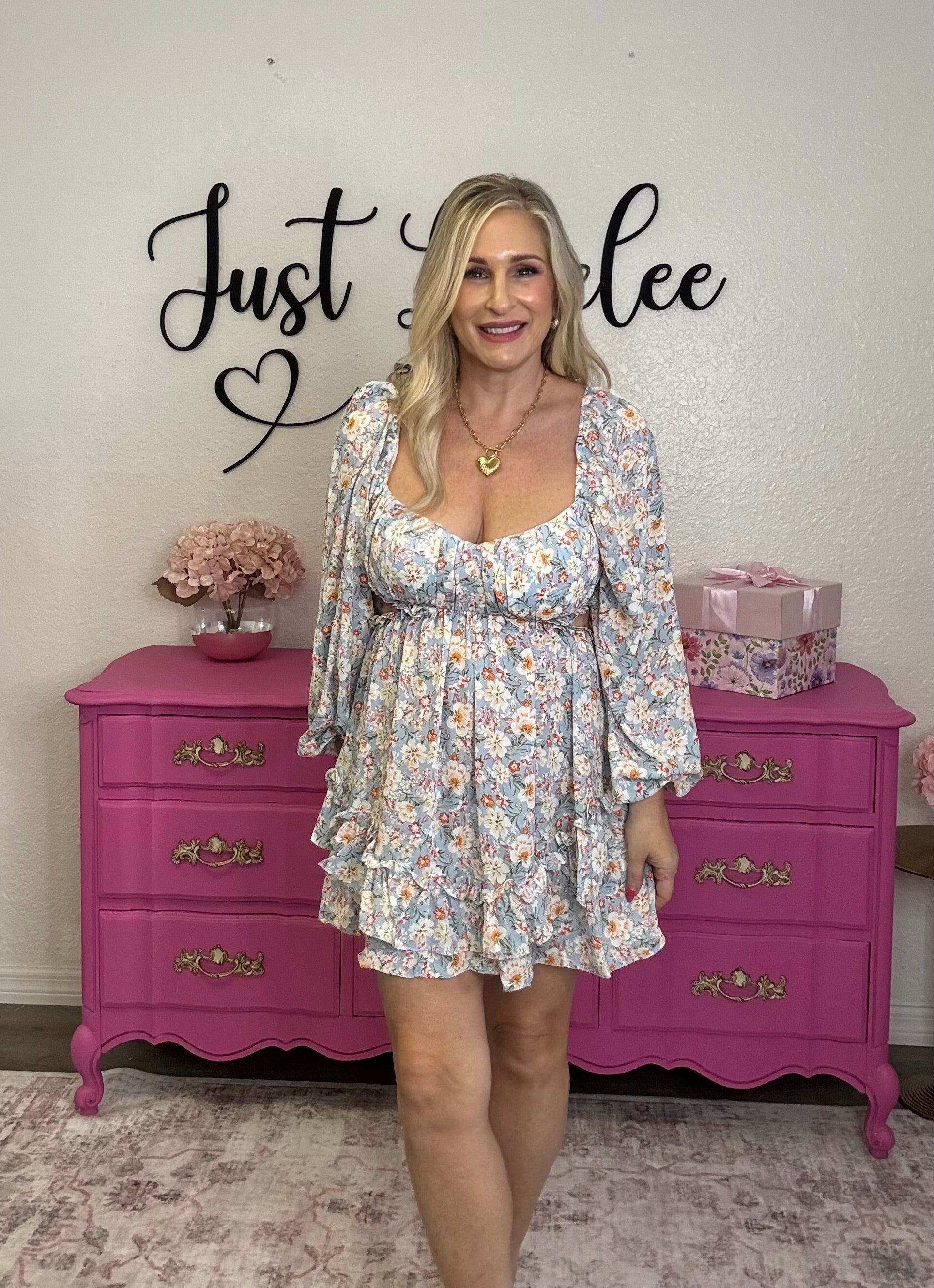 The Floral Sweetheart Flare Dress