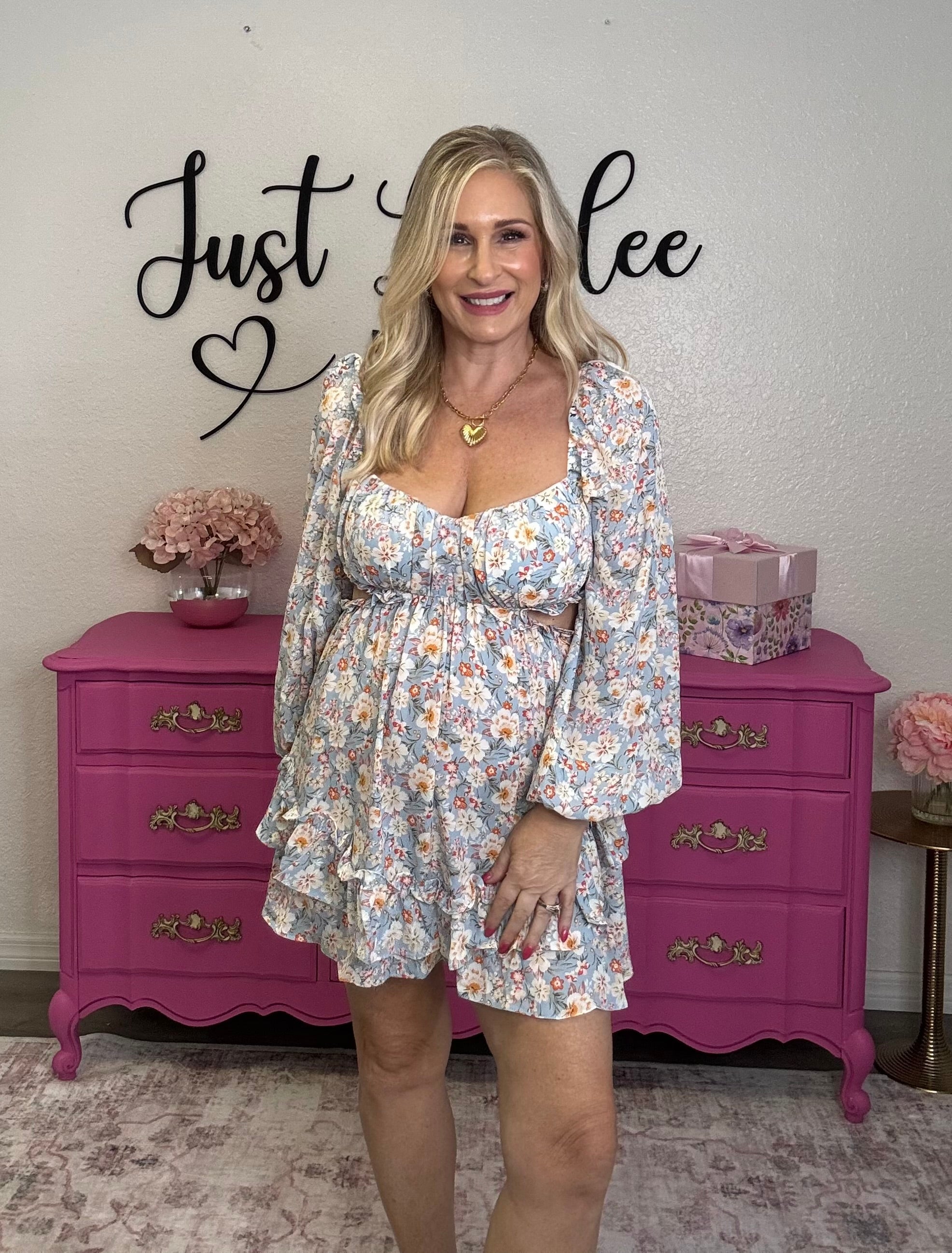 The Floral Sweetheart Flare Dress