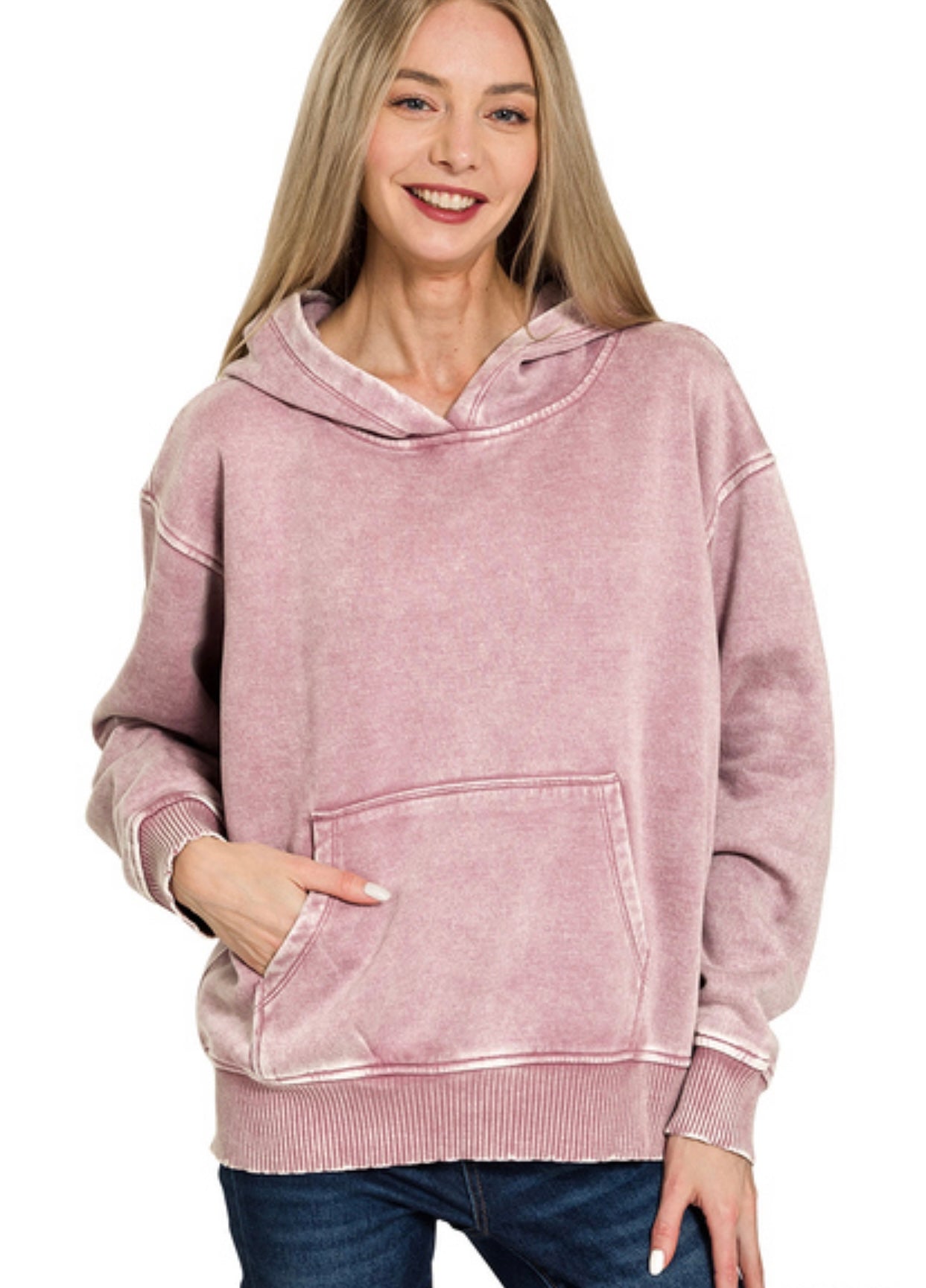 The Acid Wash Hoodie Top
