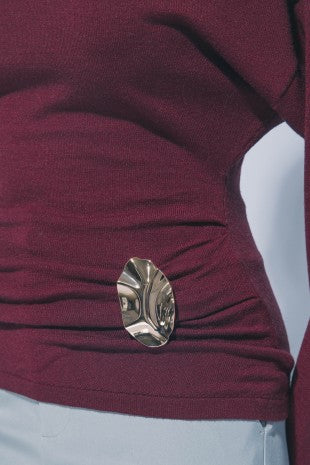 Golden Leaf Boat Neck Top