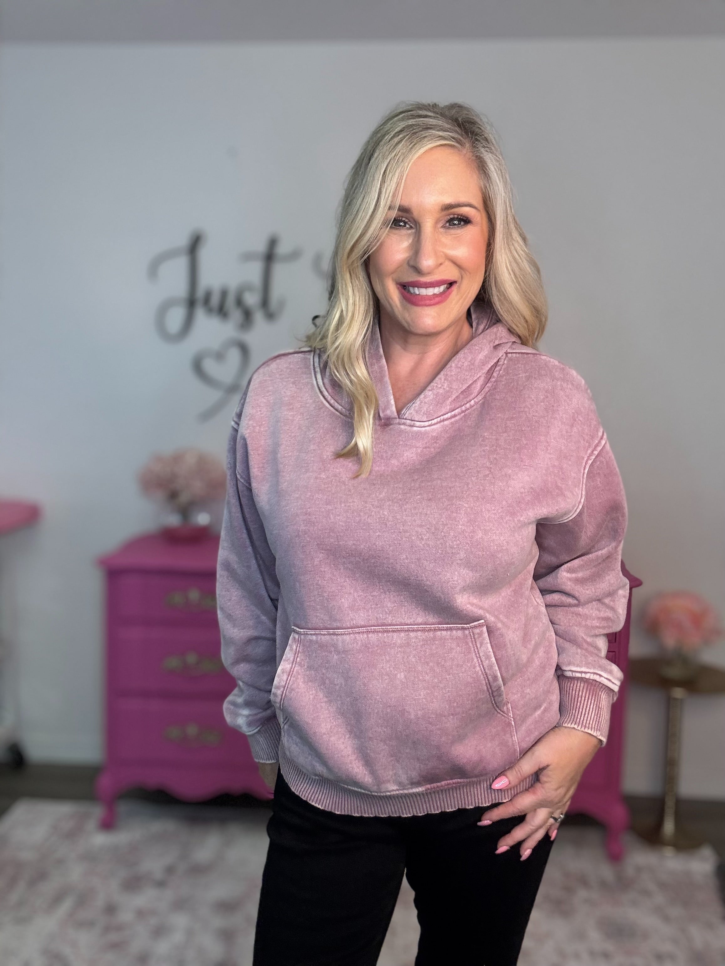 The Acid Wash Hoodie Top