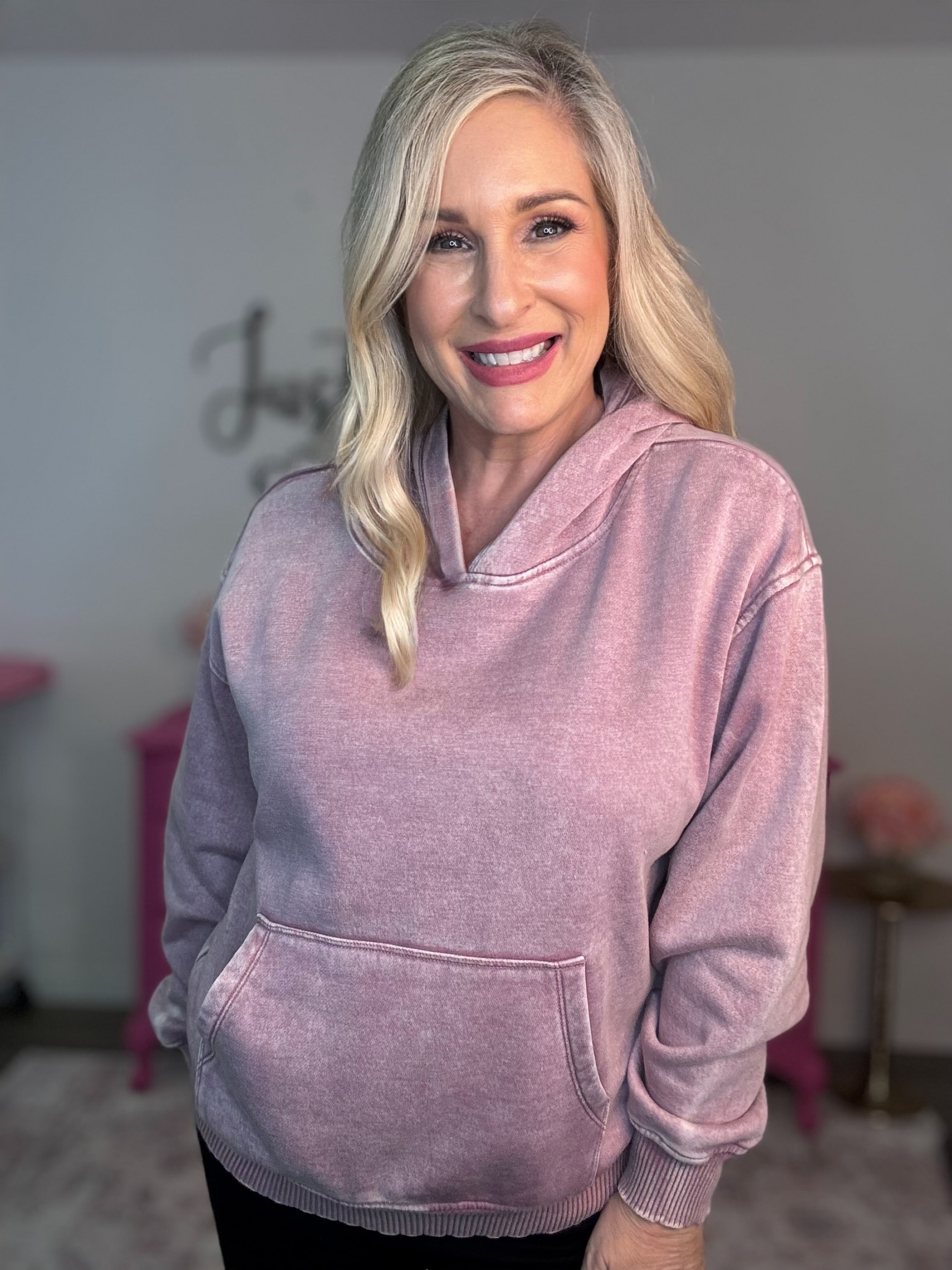 The Acid Wash Hoodie Top