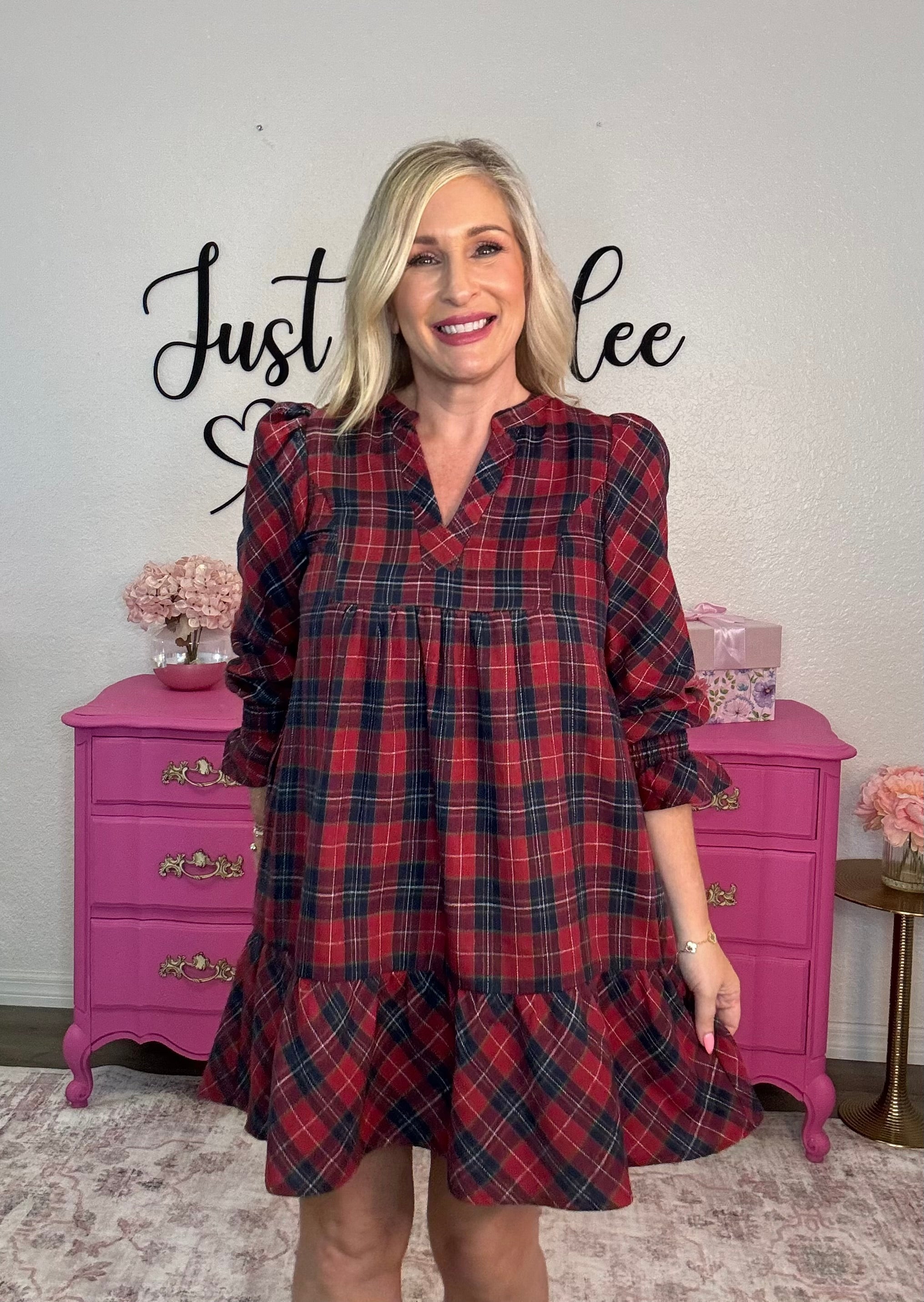 The Mixed Plaid Dress
