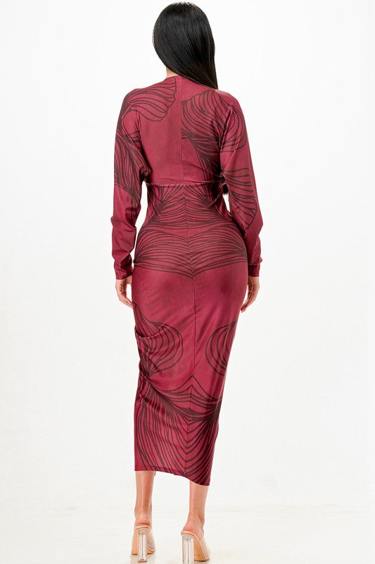 The Deep V Pleated MIDI Dress