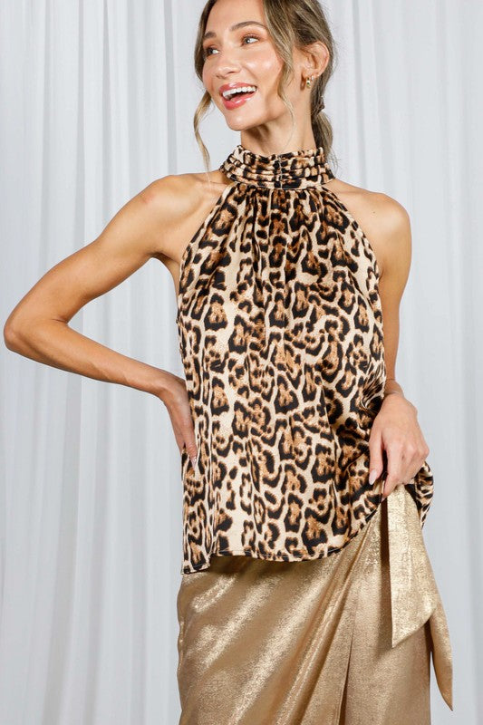 Halter Neck Leopard Top