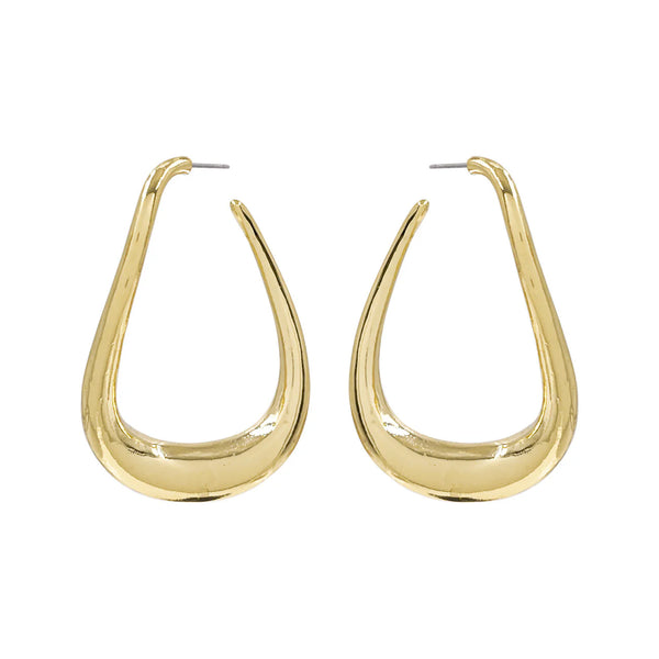 Gold Hoop Abstract Earrings