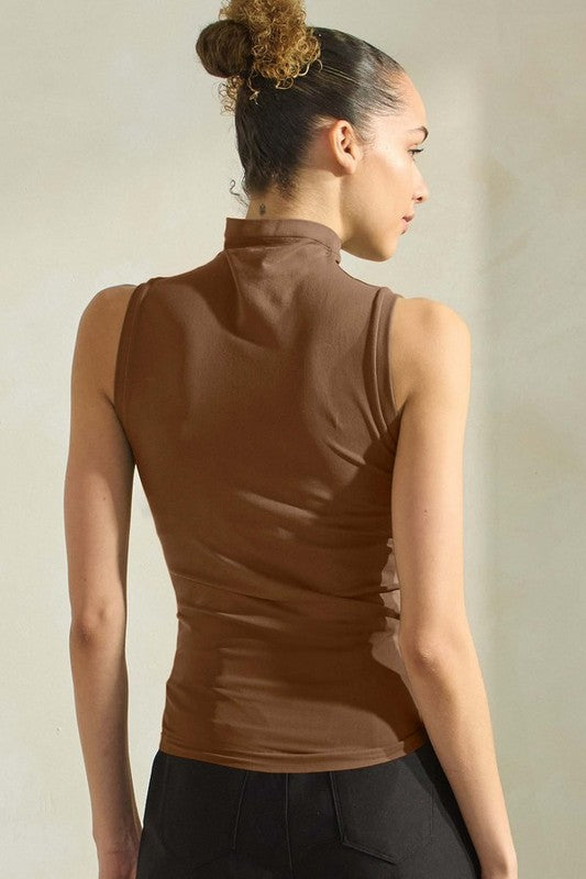 Mock Neck Seamless Sleeveless Tank