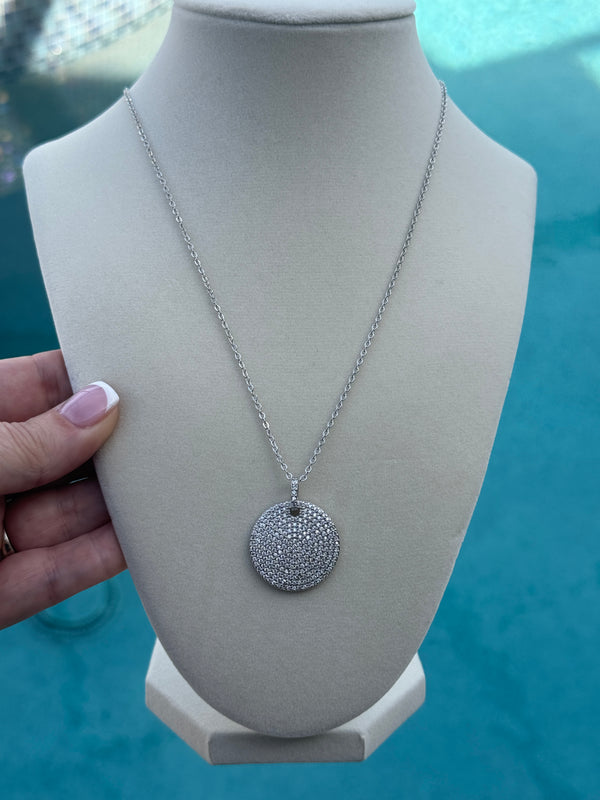 The Pave Coin  Necklace
