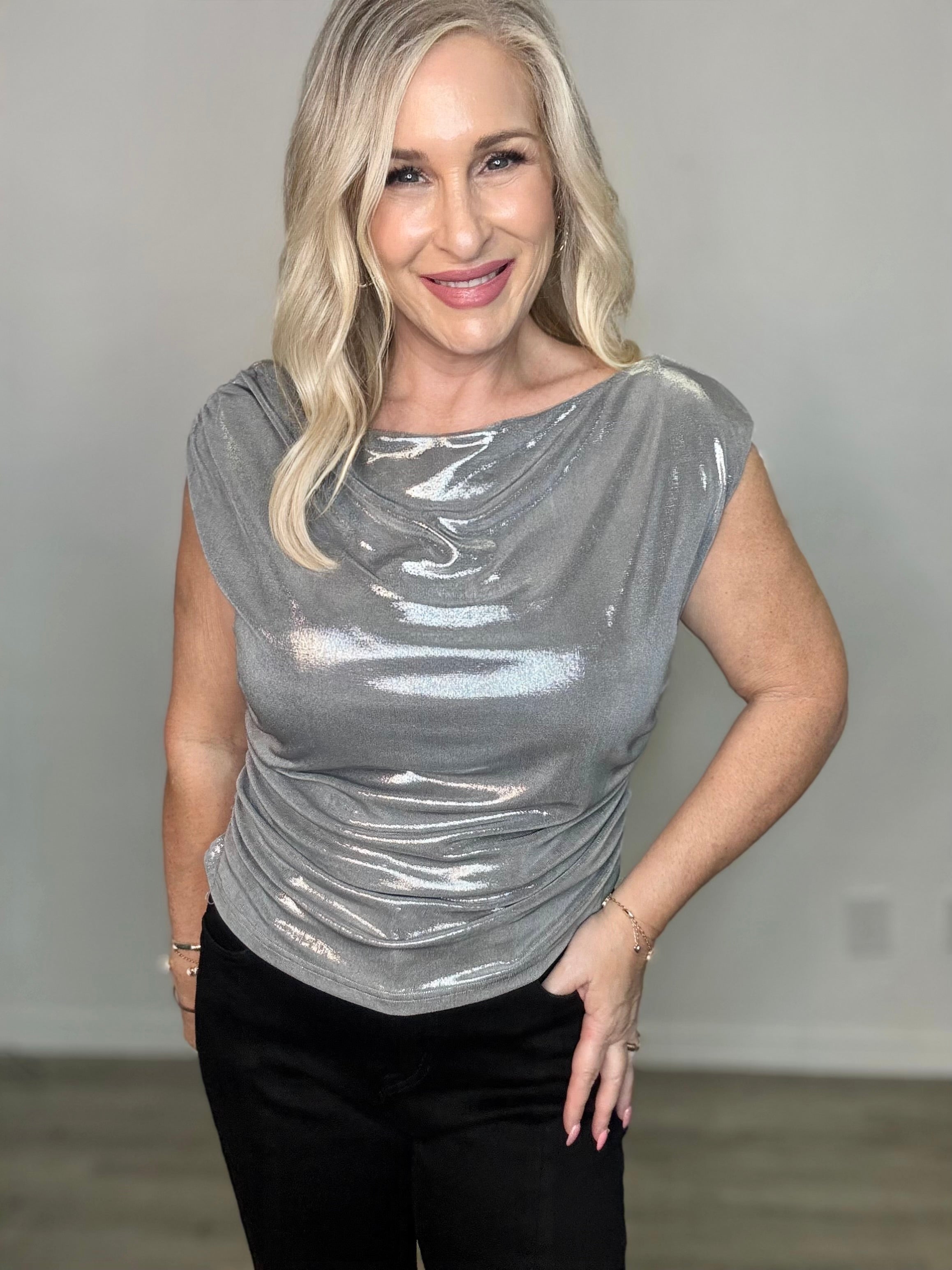 The Luminous Asymmetrical Ruched Top