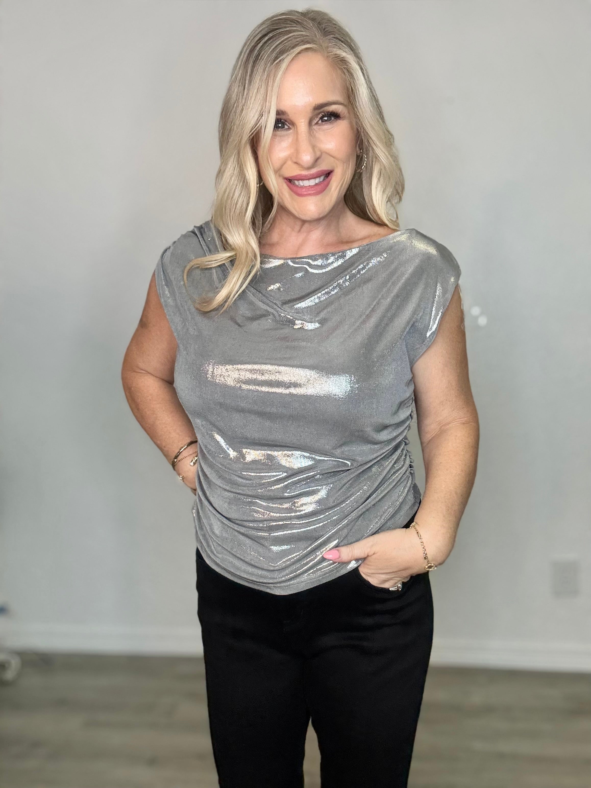 The Luminous Asymmetrical Ruched Top