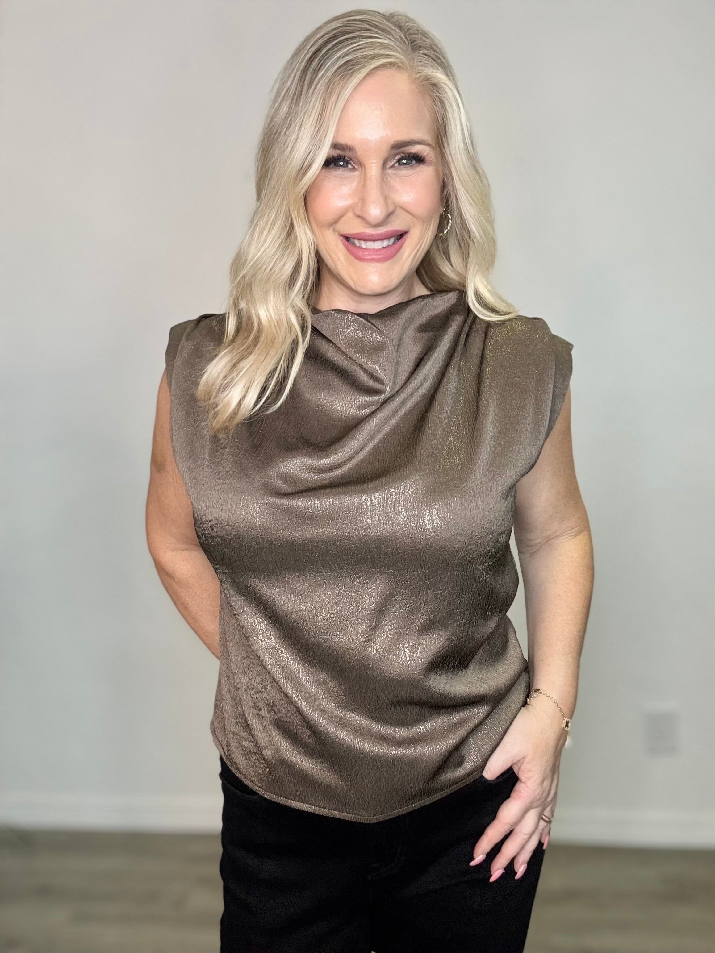 The Metallic Mocha Sleeveless Top