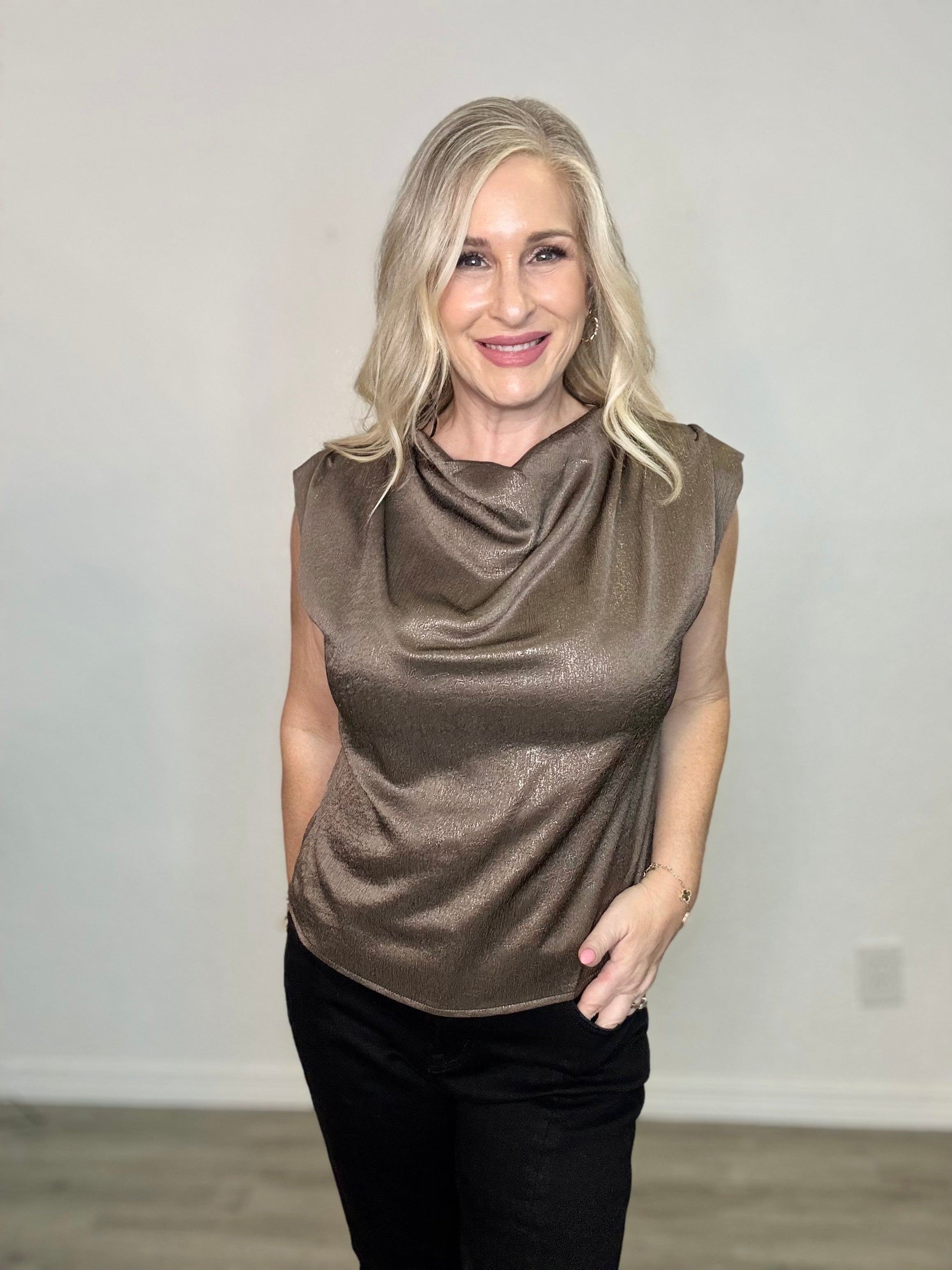 The Metallic Mocha Sleeveless Top