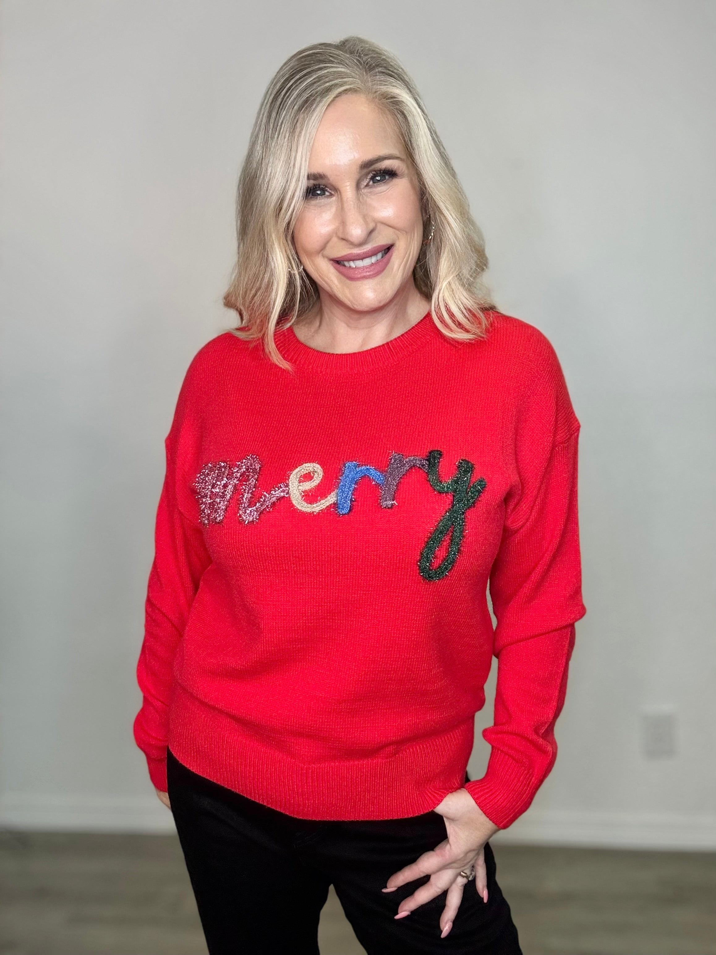 The Merry Tinsel Sweater Top