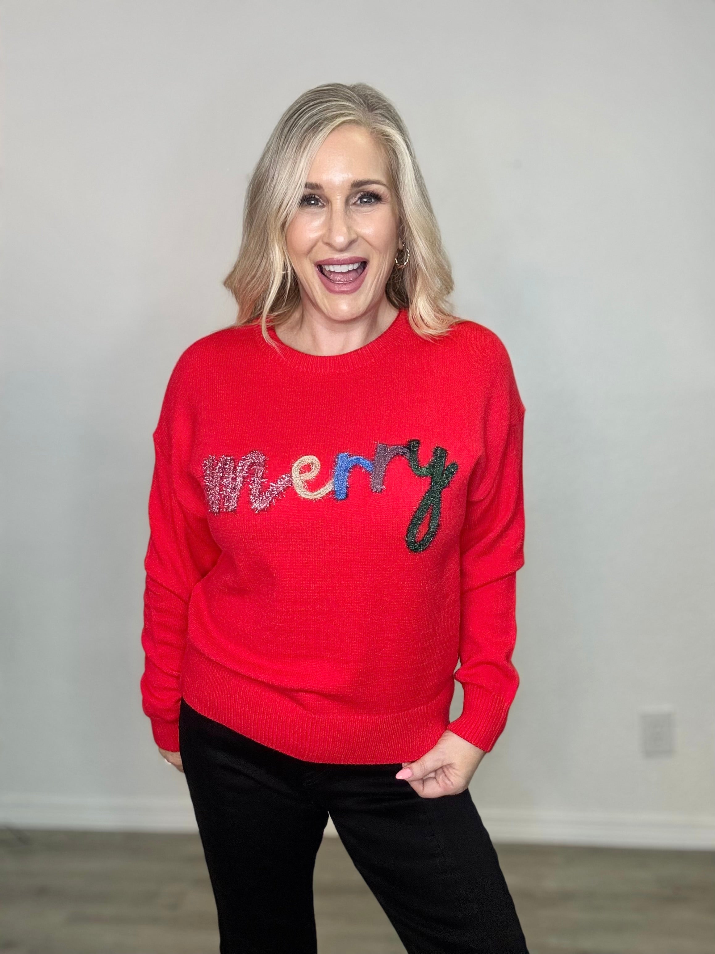 The Merry Tinsel Sweater Top