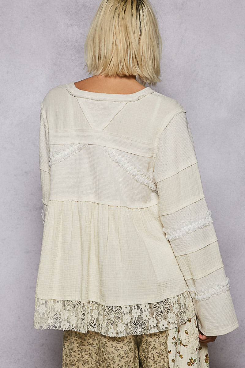 The Double Gauze Lace Top by Pol