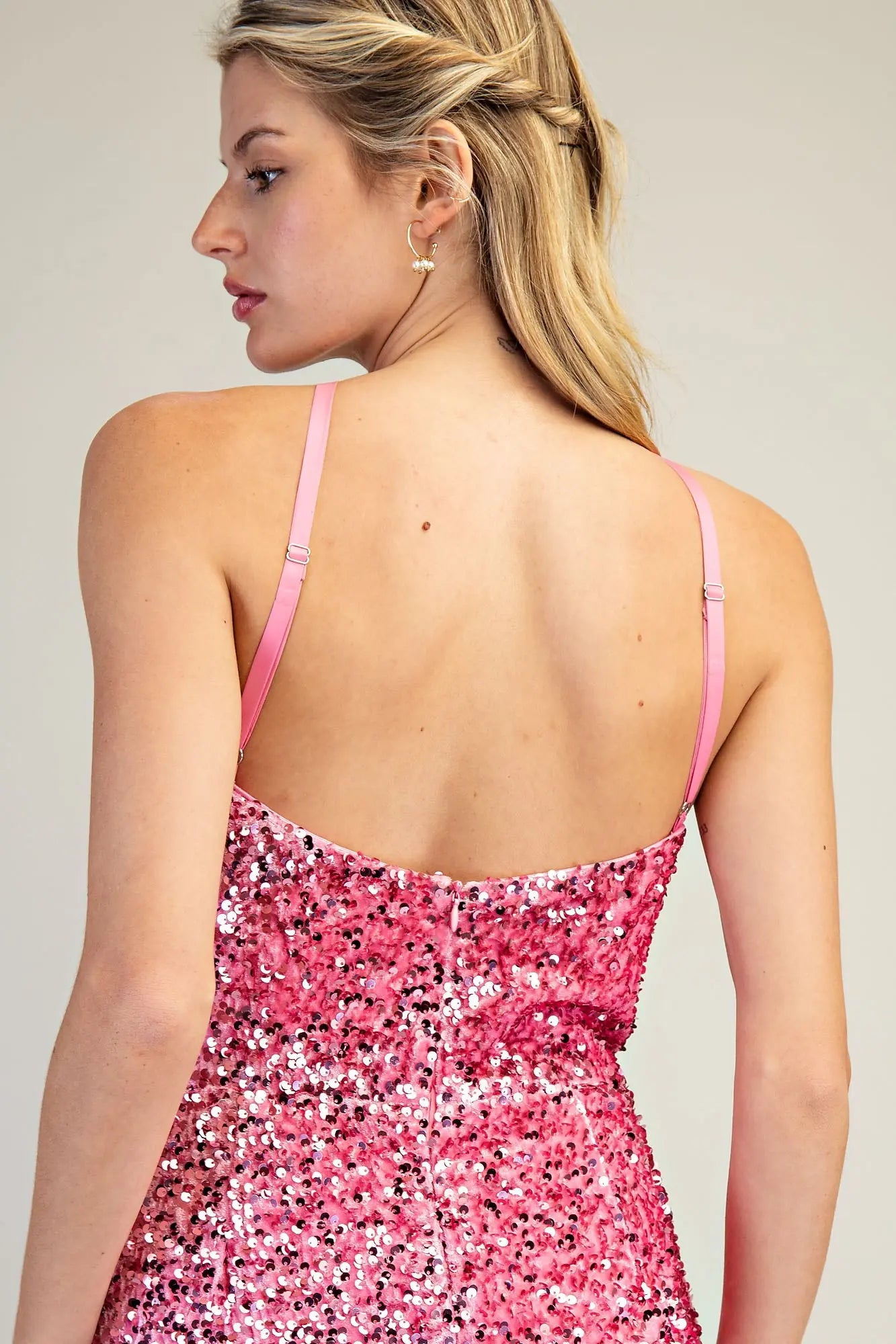 Sequin Halter Neck Mini Dress