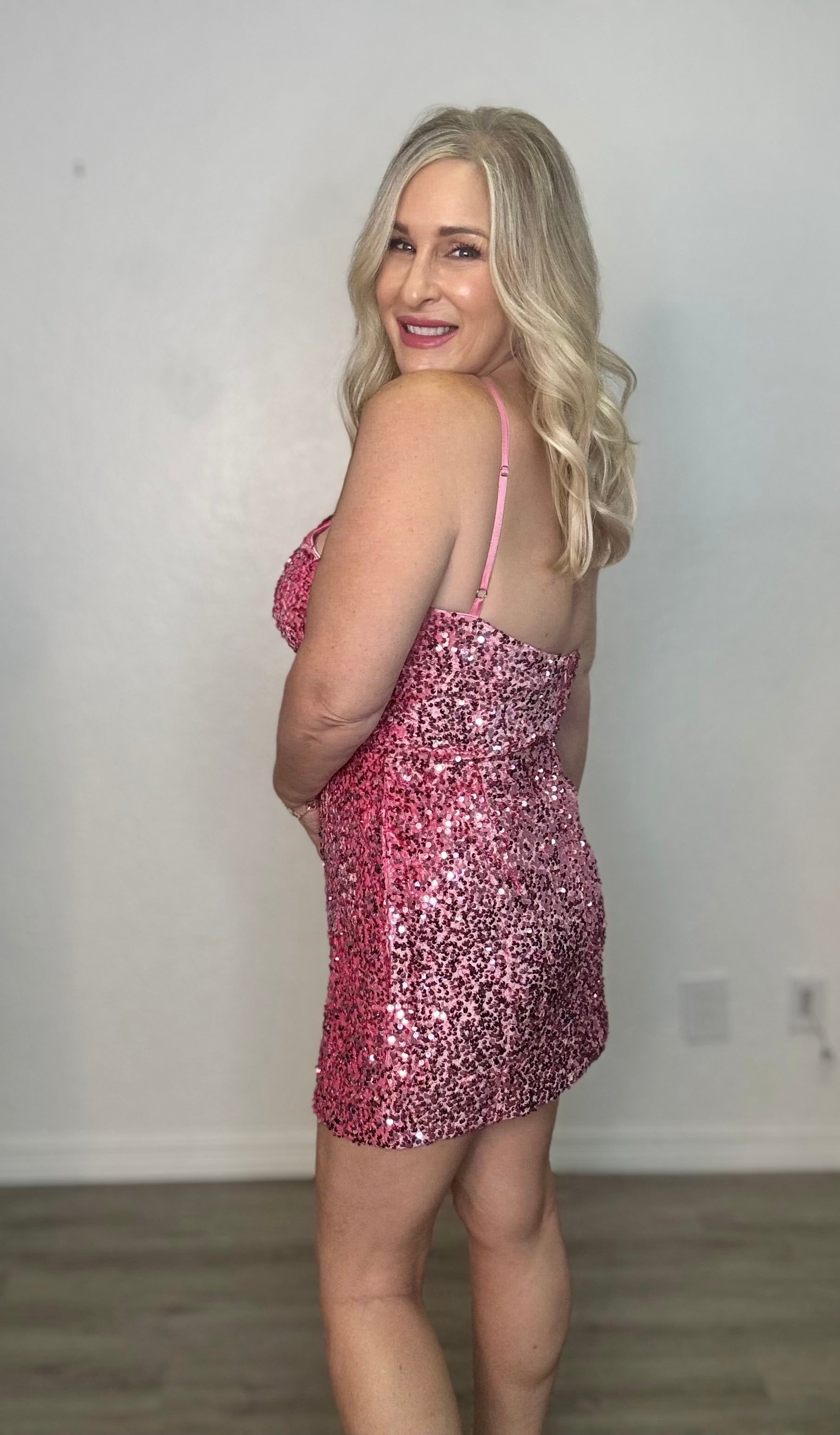 Sequin Halter Neck Mini Dress