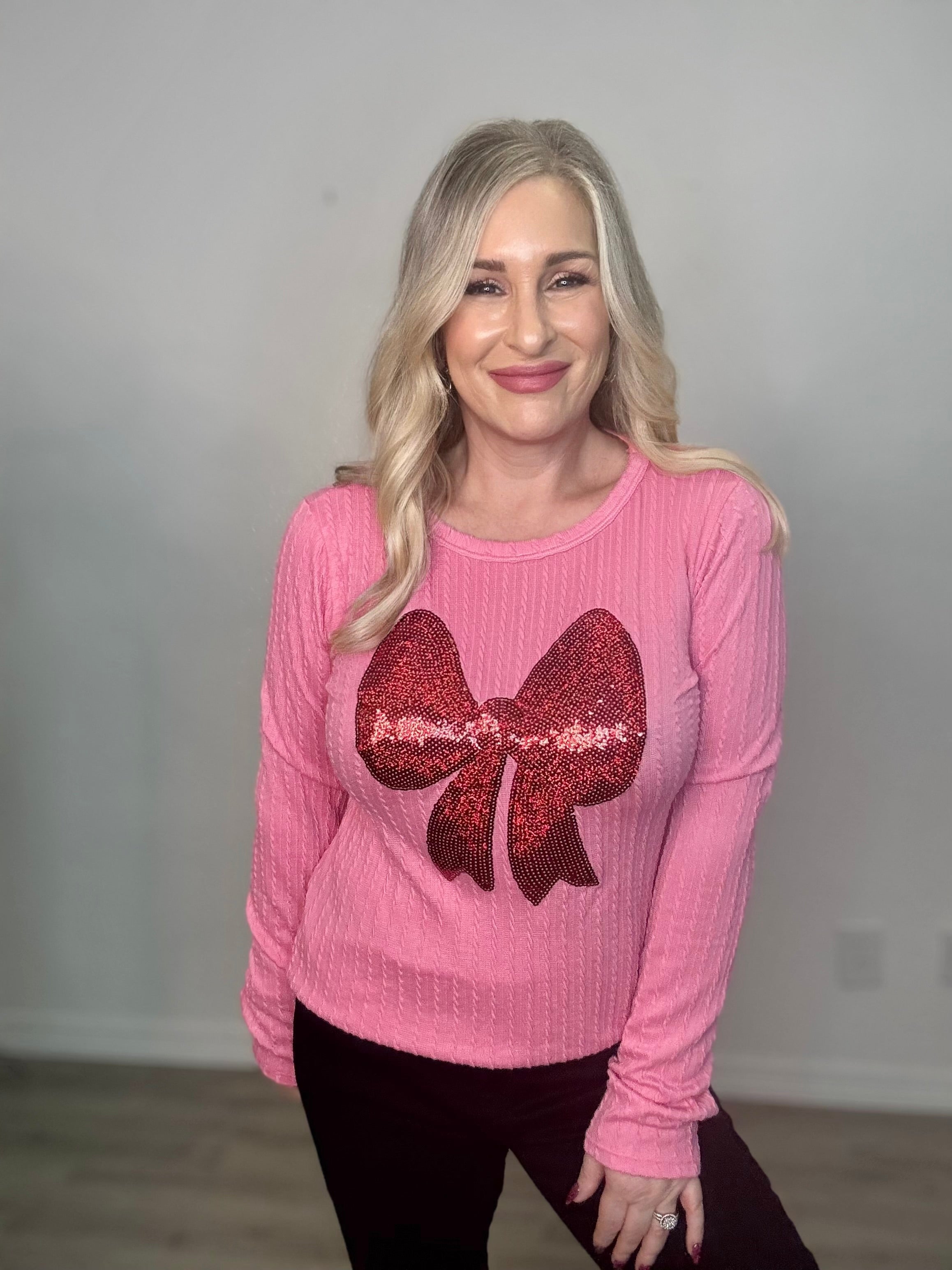 The Ribbed Sequin Ribbon Top