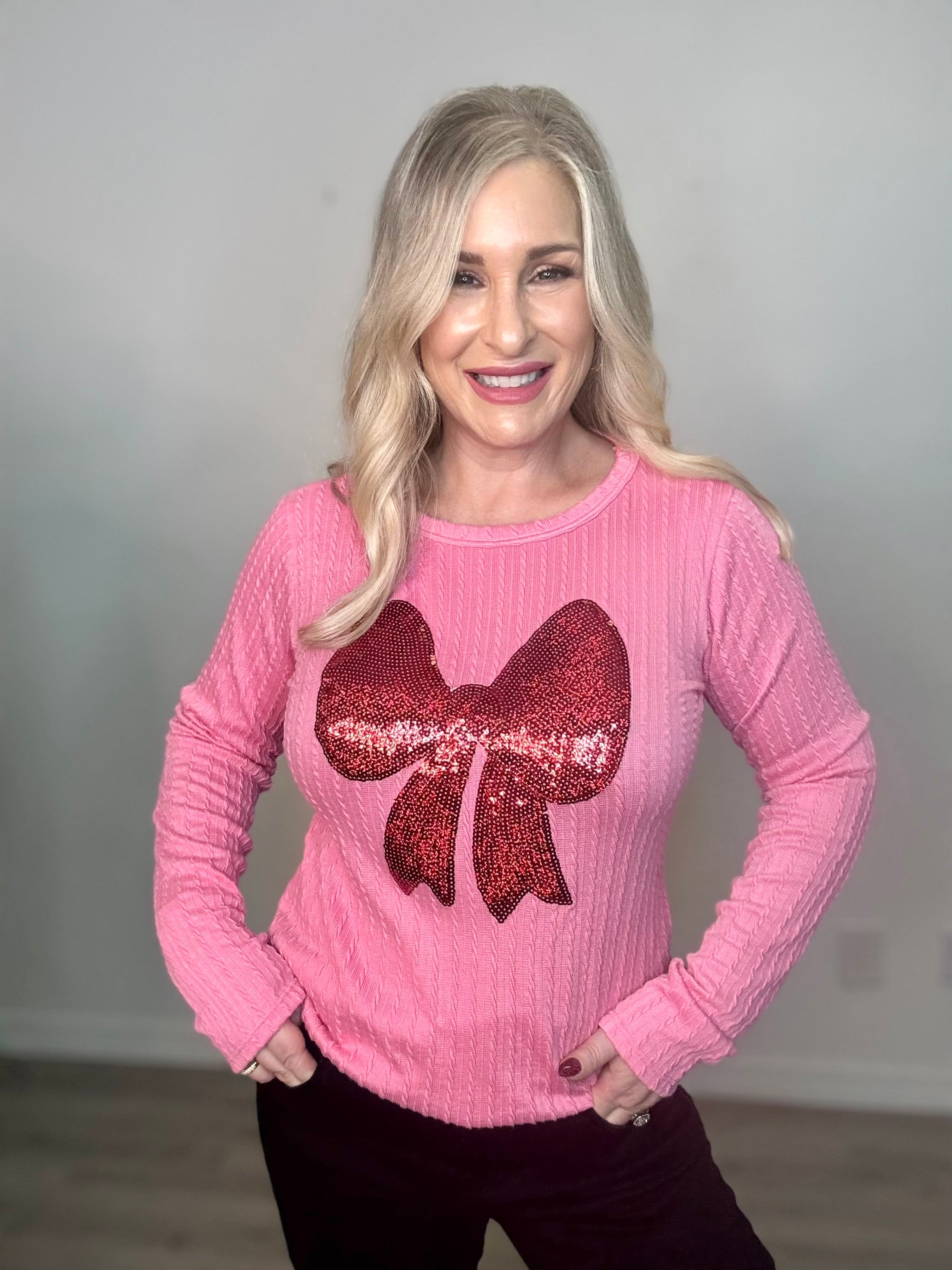 The Ribbed Sequin Ribbon Top