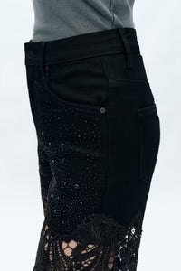 The Black Lace Rhinestone Jeans