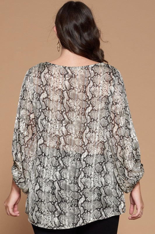 The Snakeprint Chiffon Top