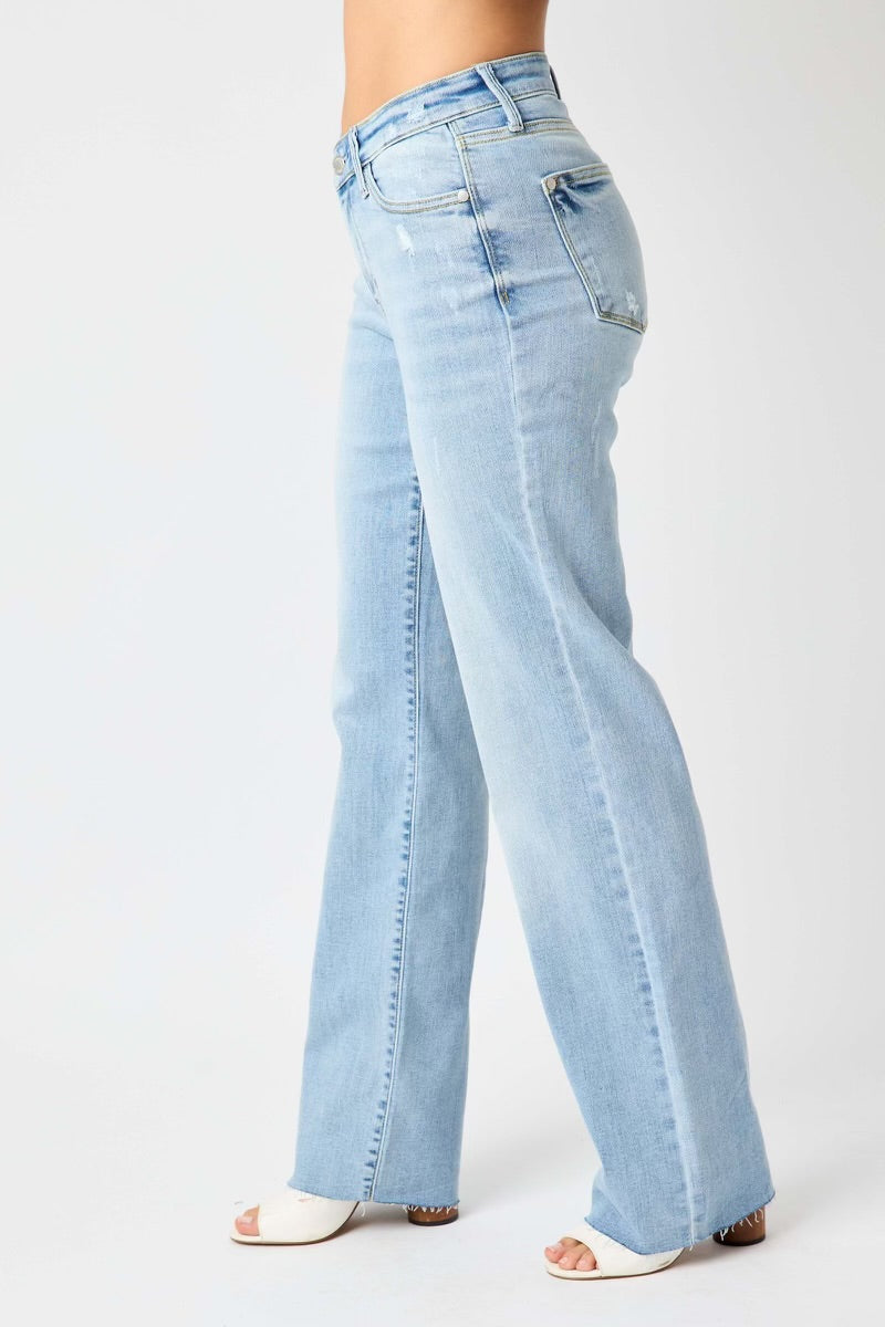 Judy Blue High Waist Raw Hem Jeans