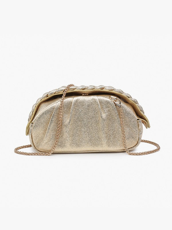 The Metallic Braided Clutch