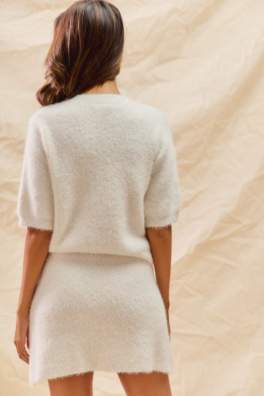 The Fuzzy Button Skirt