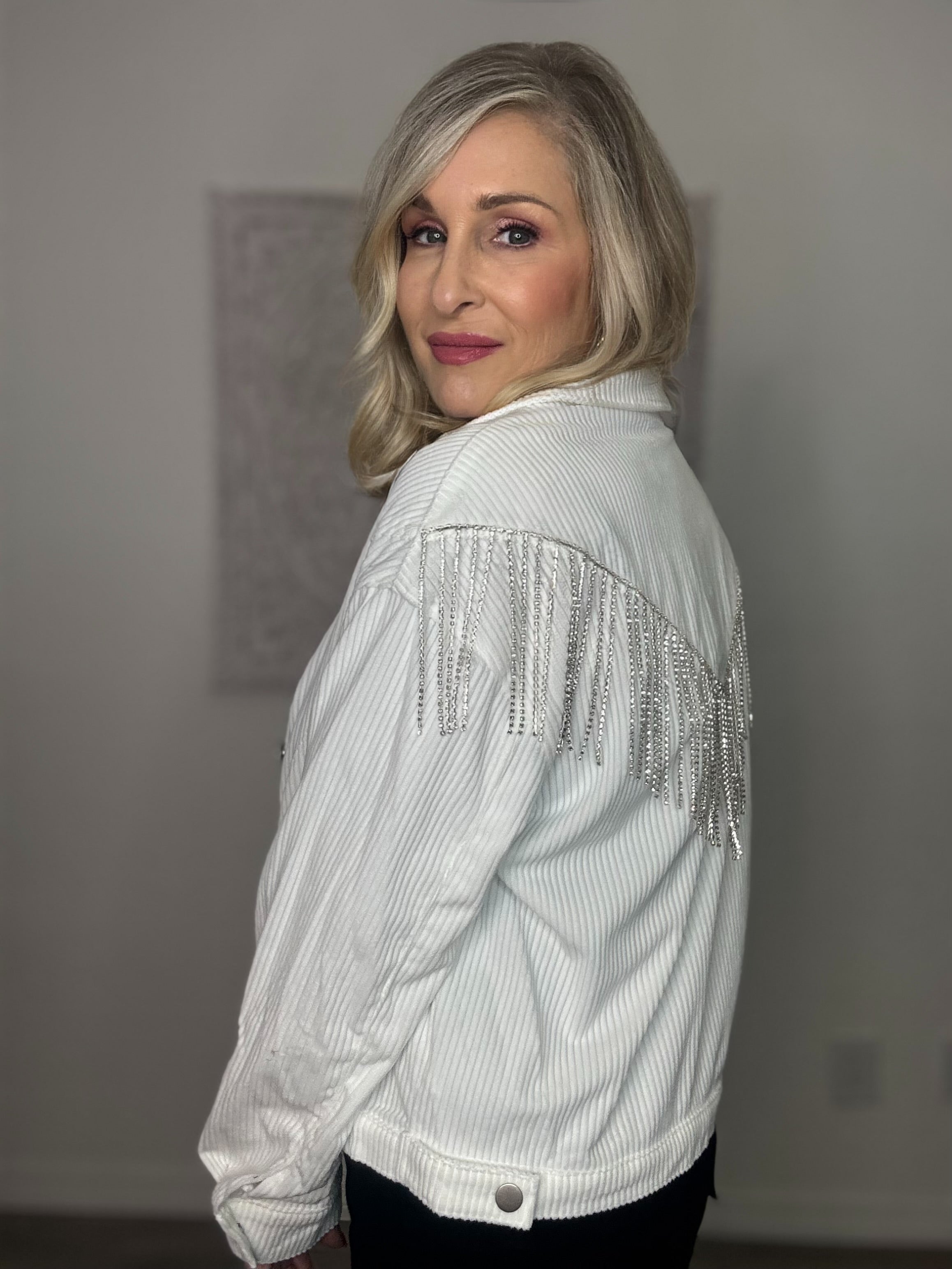 The White Corduroy Shacket Top