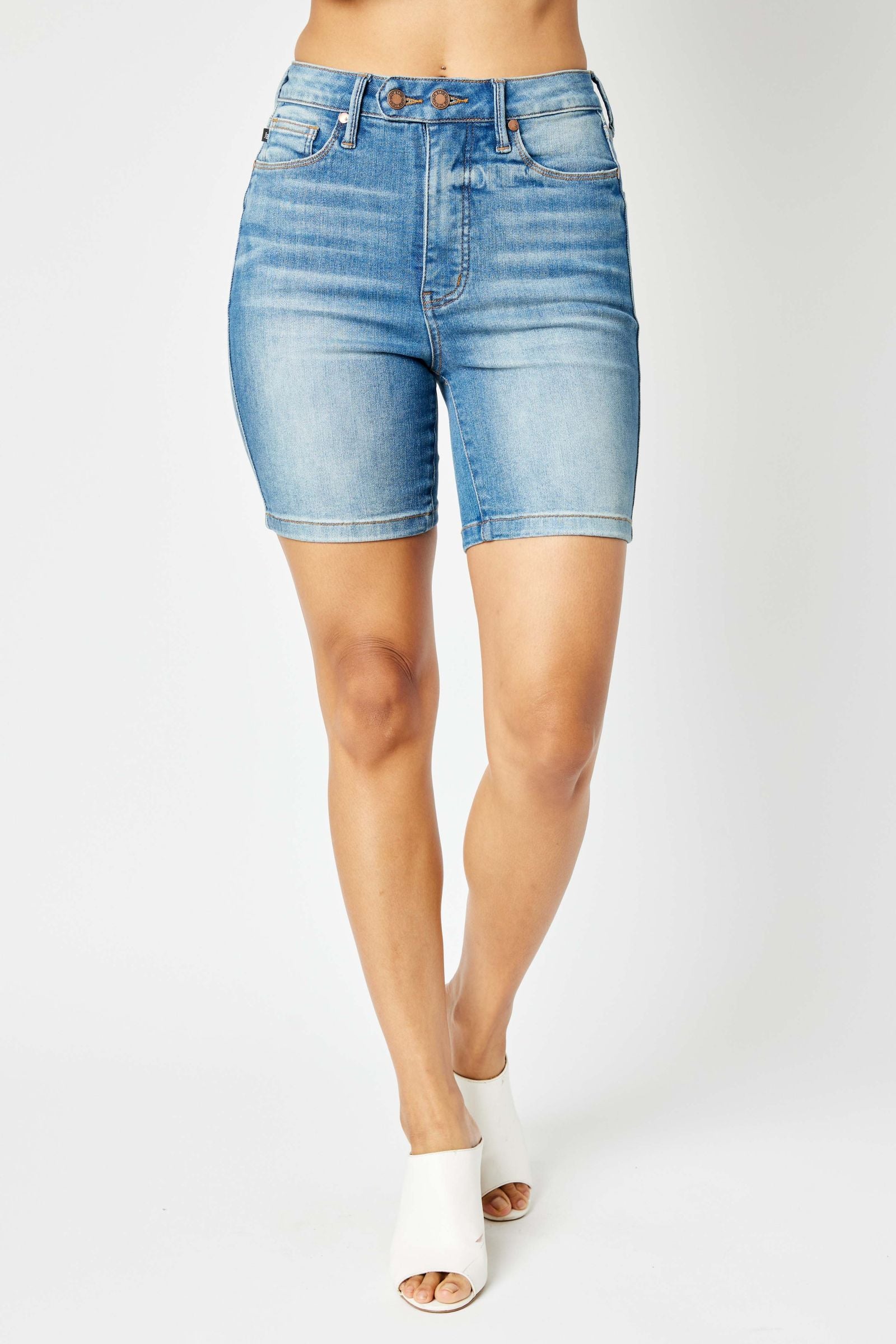Judy Blue High Waisted Tummy Control Double Button Shorts