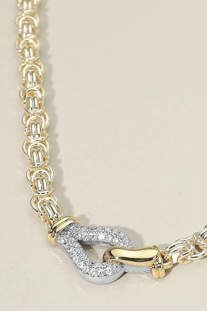 14k Two Tone Abstract Chain Necklace