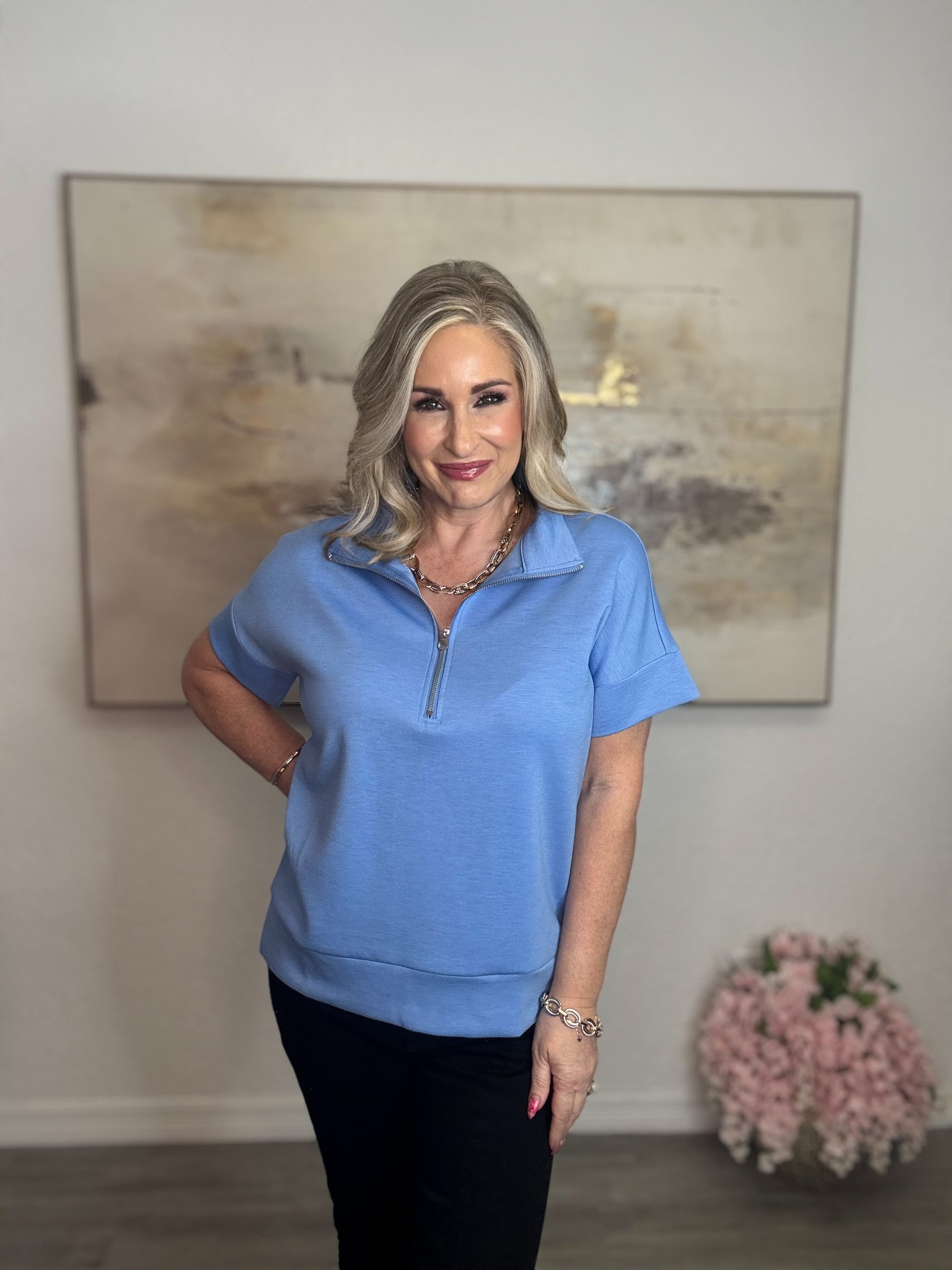 The Scuba High Neck Zip Top