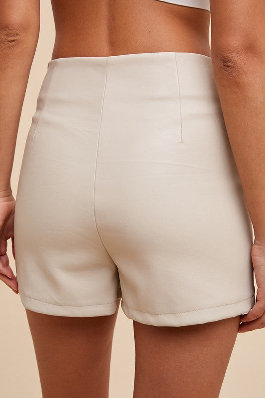 Faux Vegan Leather Skort