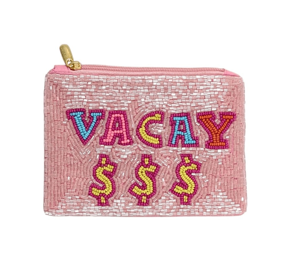 Vacay Money Beaded Coin Purse