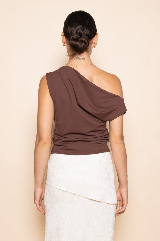 Elevated One Shoulder Slant Top