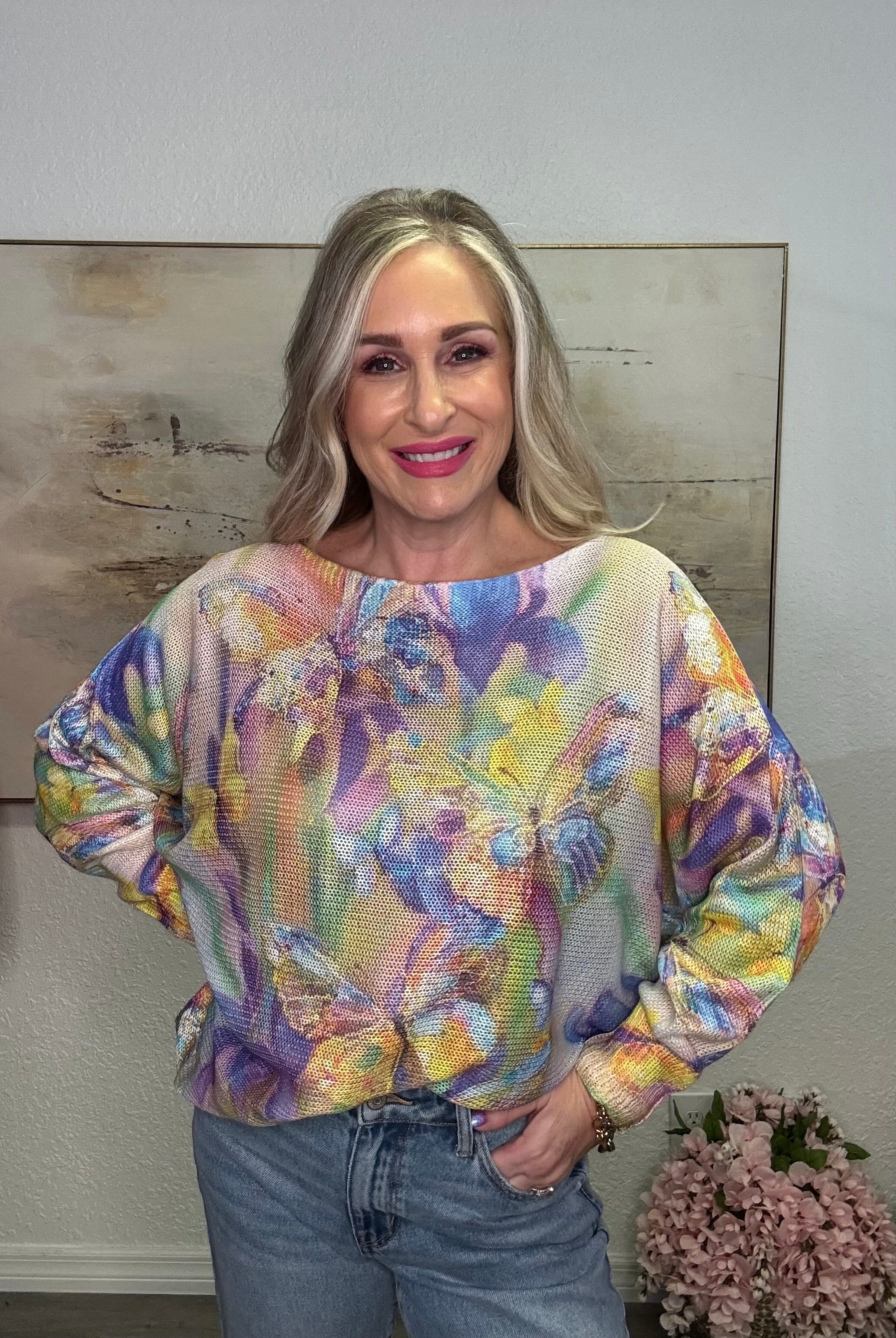 Vibrant Purple Butterfly Knit Sweater