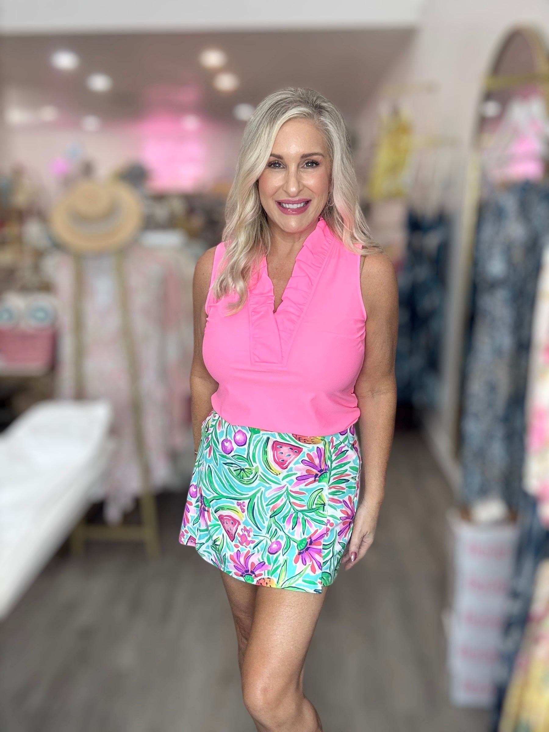 The Mint Tropical Skirted Shorts