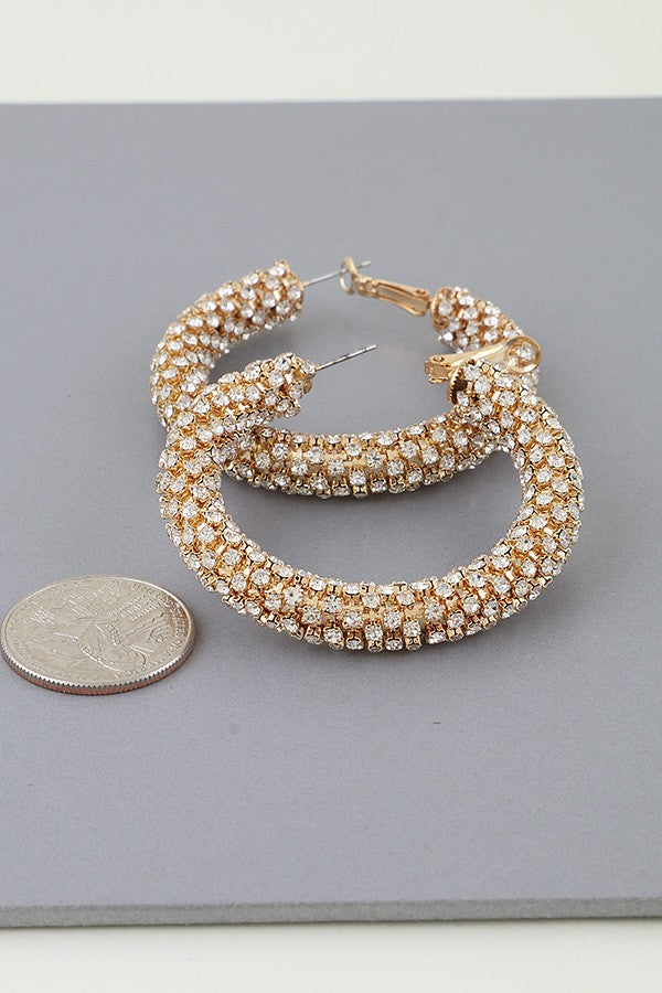 Bejeweled Tube Hoop Earrings