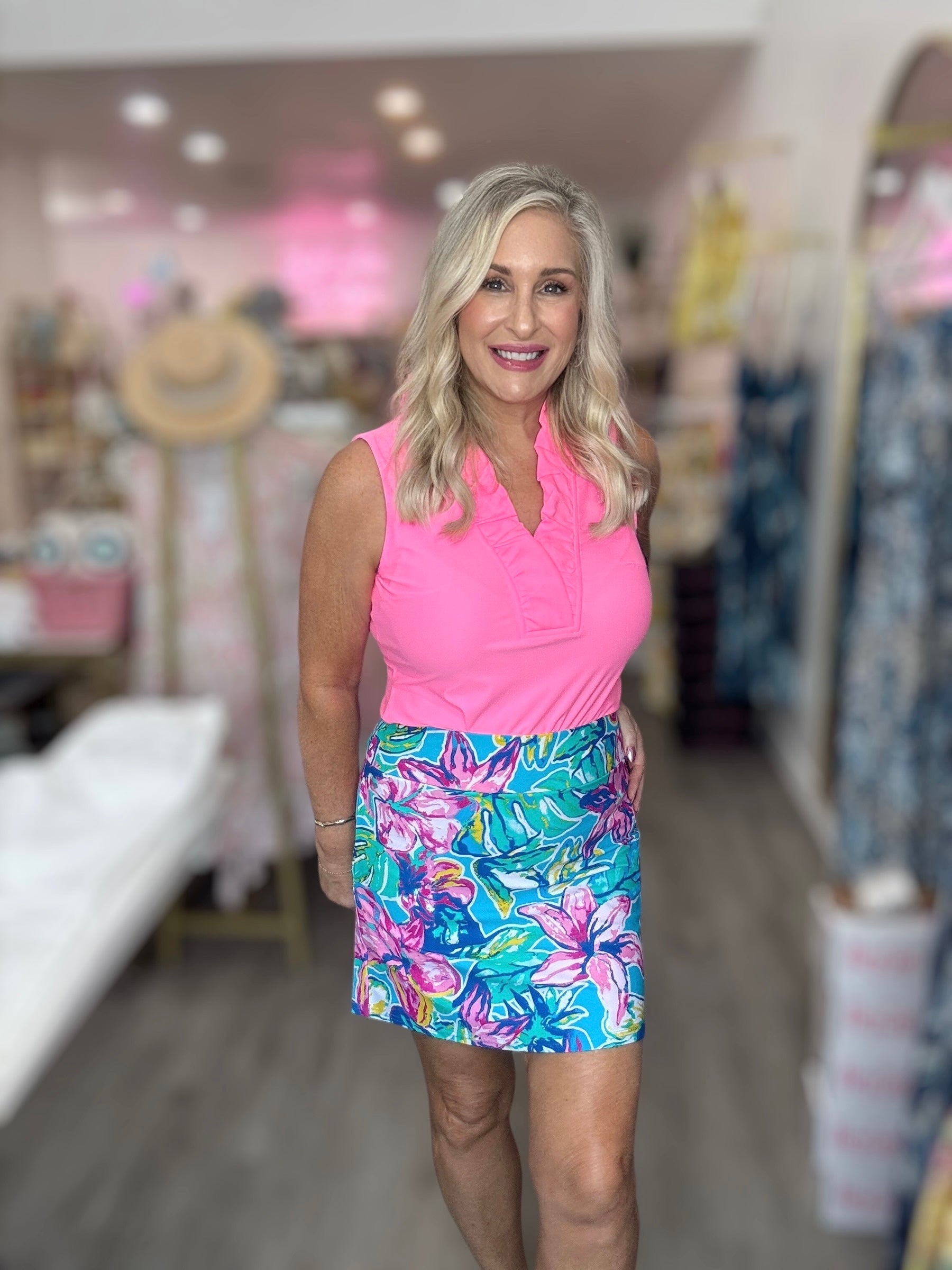 The Blue Sky Floral Skort