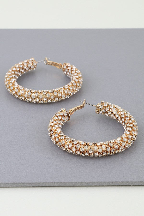 Bejeweled Tube Hoop Earrings