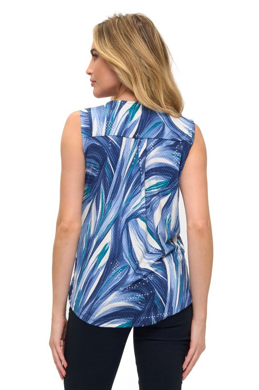Tropical Blue Printed Top