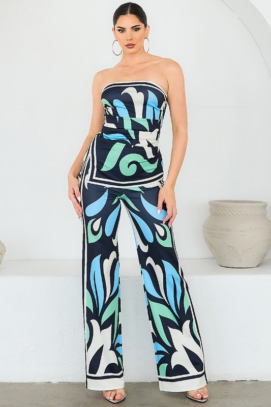 The Blue Tropical Straight Pants