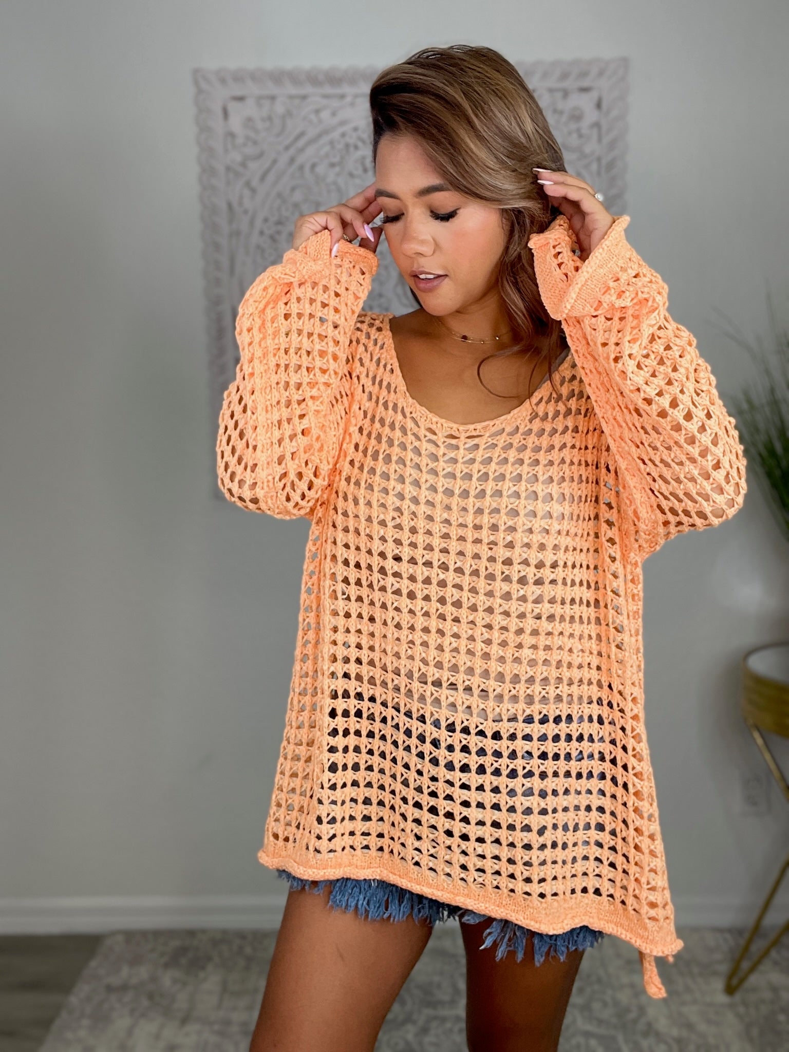 The Orange Crochet Summer Sweater