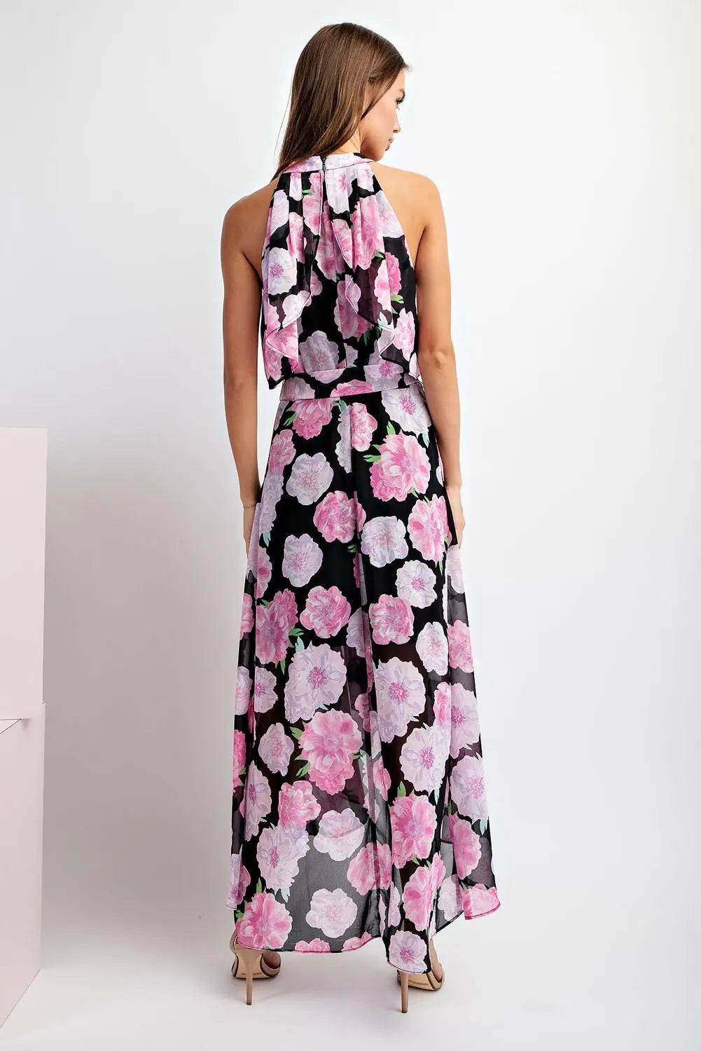 Floral Printed Sleeveless Maxi Dress