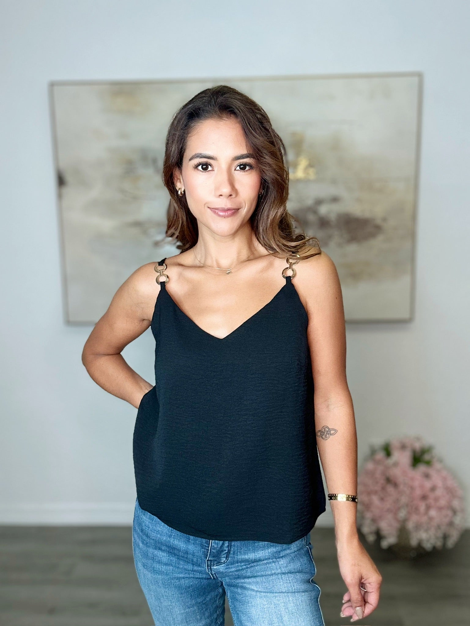 The  Cami Top with Metal Ring Straps